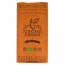 Cacao Crudo Raw Hořká čokoláda s pomerančovou kůrou 50g