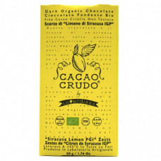 Cacao Crudo Raw Hořká čokoláda s citrónovou kůrou 50g