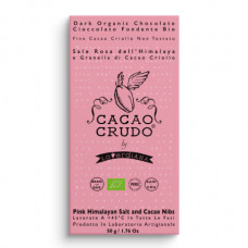 Cacao Crudo Raw Hořká čokoláda s Himalájskou solí a kakaovými boby 50g