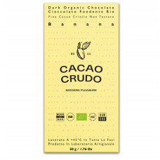 Cacao Crudo Raw Hořká čokoláda s banánem 50g