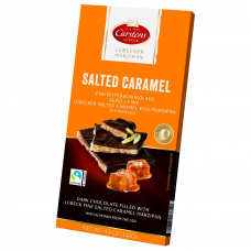 CARSTENS Hořká čokoláda plněná slaným karamelovým marcipánem 140g